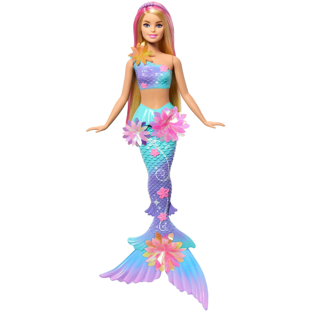 Barbie Flower Magic Meerjungfrauen-Spielzeugpuppe Mit Magischer Überraschungsblüte Und Perlenbesetztem Haarreif