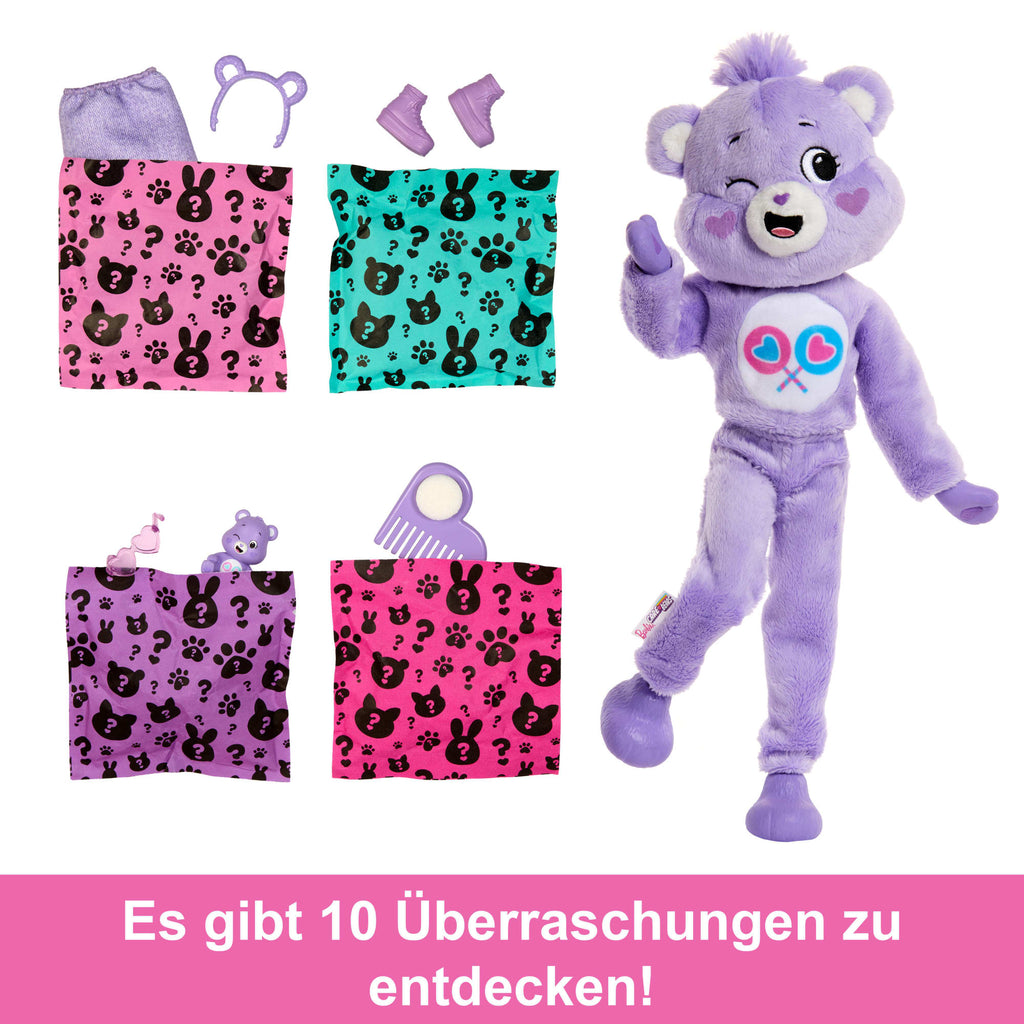 Barbie-Puppe Der Cutie Reveal Glücksbärchi-Reihe Mit Accessoires Und Teile-Gern-Bärchi-Kostüm, 10 Überraschungen
