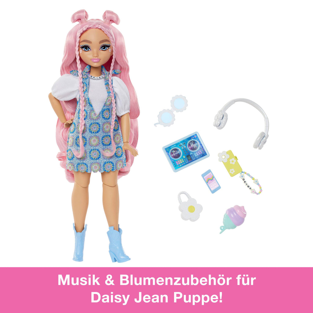Barbie Dream Besties Daisy Jean-Modepuppe Mit 9 Zubehörteilen Zum Thema DJ Und Musik