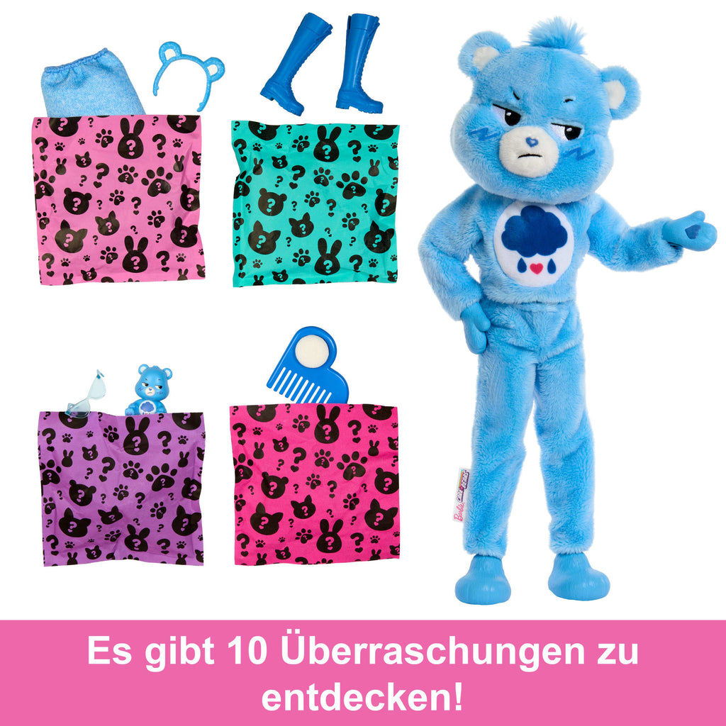 Barbie-Puppe Der Cutie Reveal Glücksbärchis-Reihe Mit Accessoires Und Brummbärchi-Kostüm, 10 Überraschungen