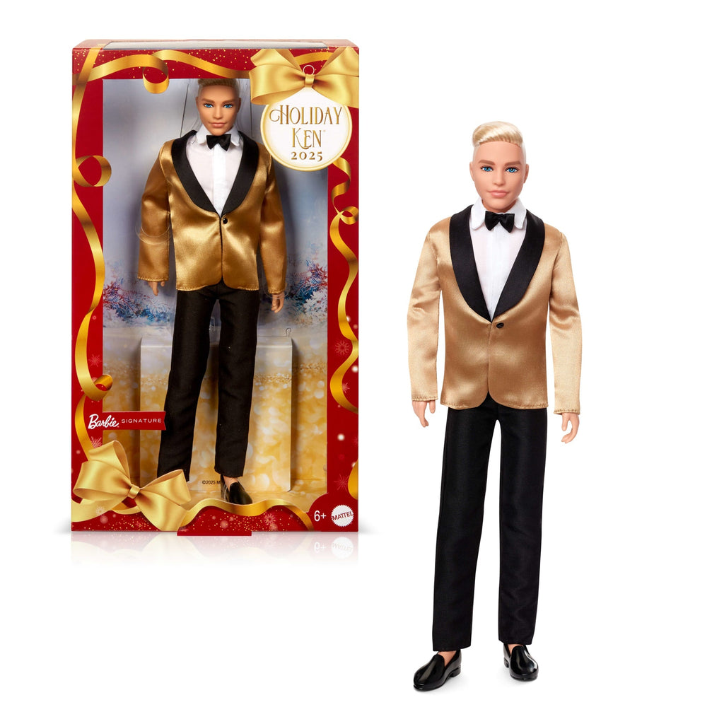 Altın Rengi Ceketli Takım Elbise Giyen Sarı Saçlı Barbie Signature Ken 2025 Mutlu Yıllar Bebeği, Sezona Özel Koleksiyon Ürünü