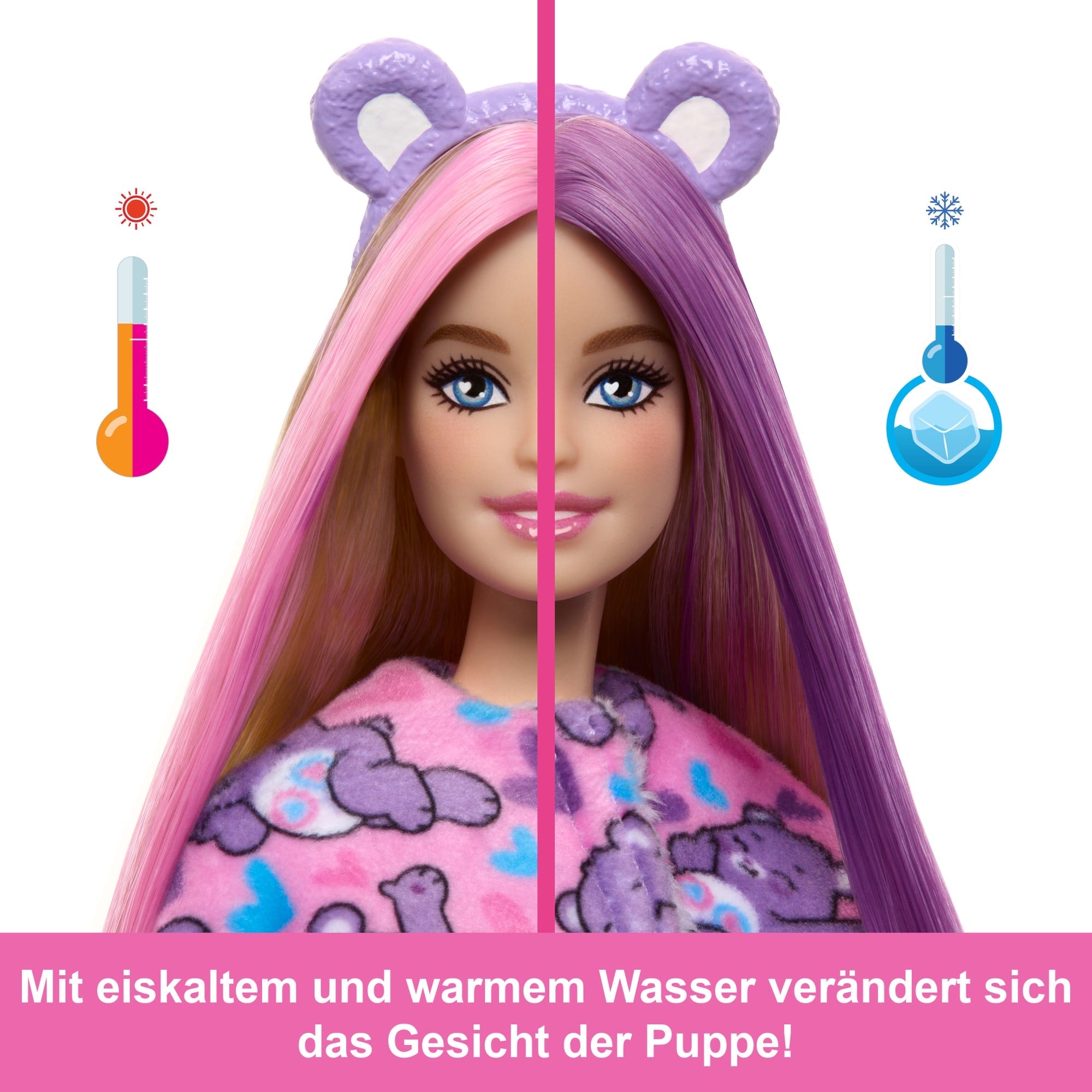 Barbie-Puppe Der Cutie Reveal Glücksbärchi-Reihe Mit Accessoires Und Teile-Gern-Bärchi-Kostüm, 10 Überraschungen