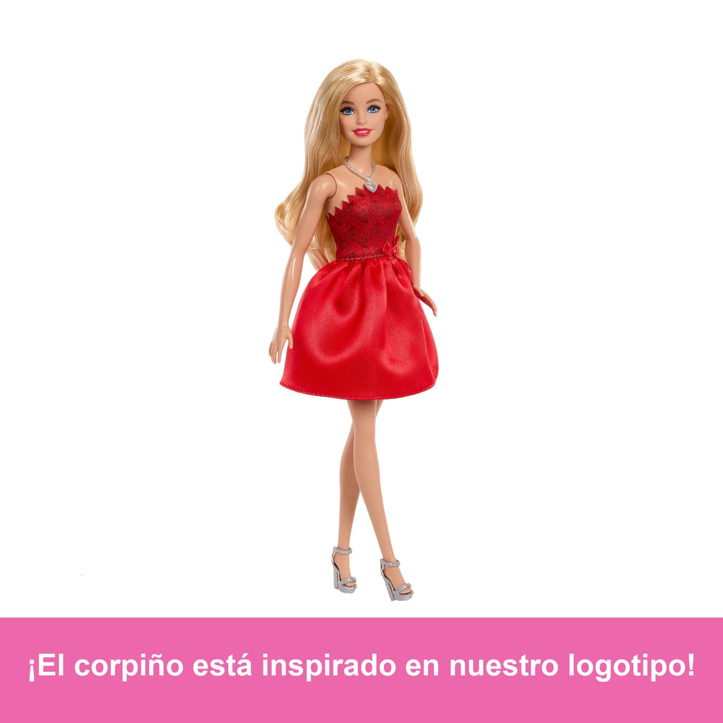 Muñeca De Moda De Celebración Barbie Mattel 80 Aniversario Con Vestido Rojo Rubí Y Accesorios