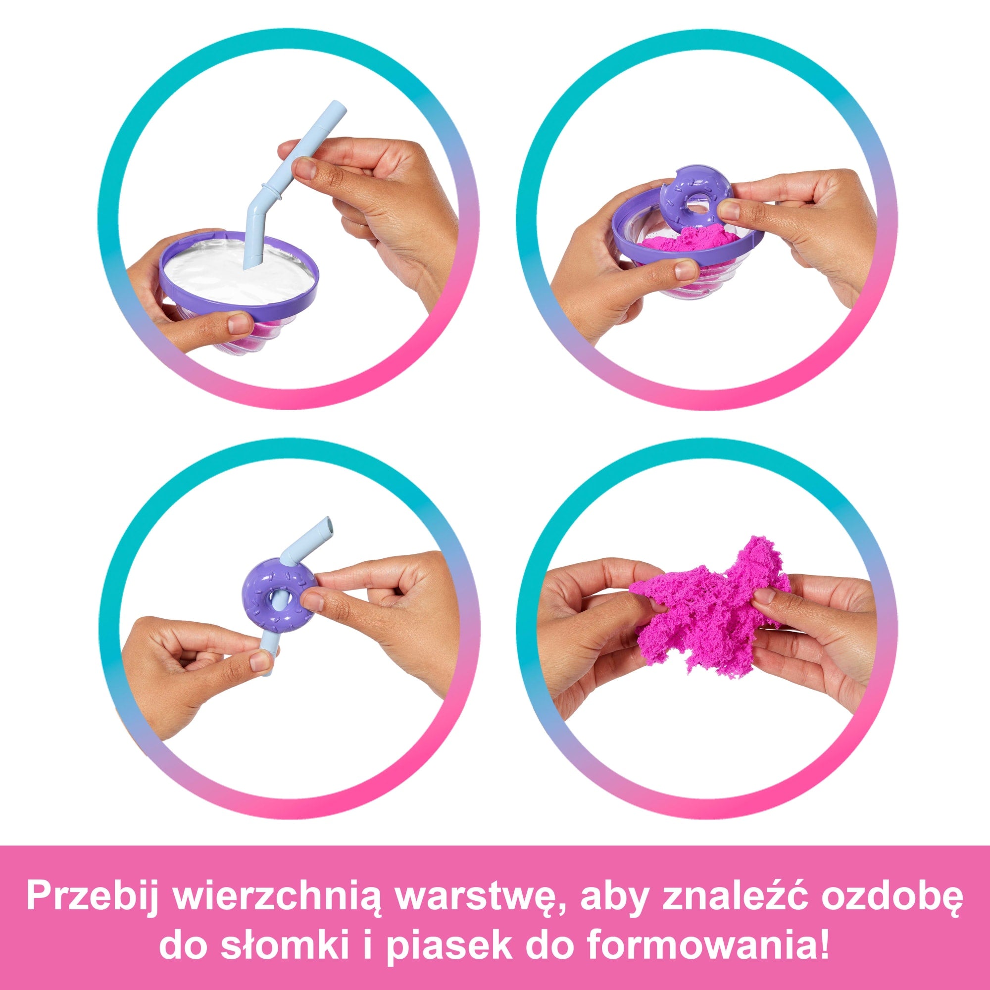 Barbie Pop Reveal Seria Stylowy deser Lalka, figurka zwierzątka i akcesoria Zestaw fioletowy Zabawka 3+