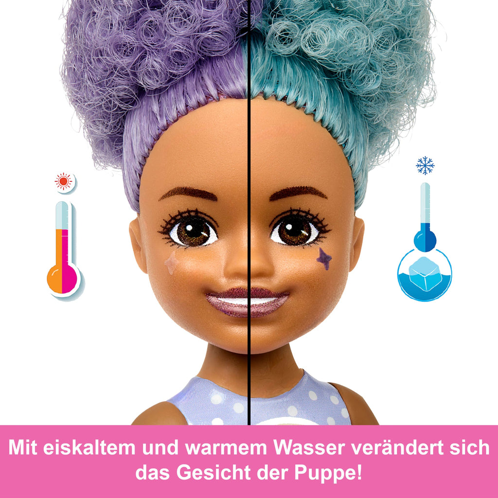Barbie Chelsea Pop Reveal Treat-Serie, Puppe Mit 5 Überraschungen, Mit Duft Und Haustier (Stile Können Abweichen)
