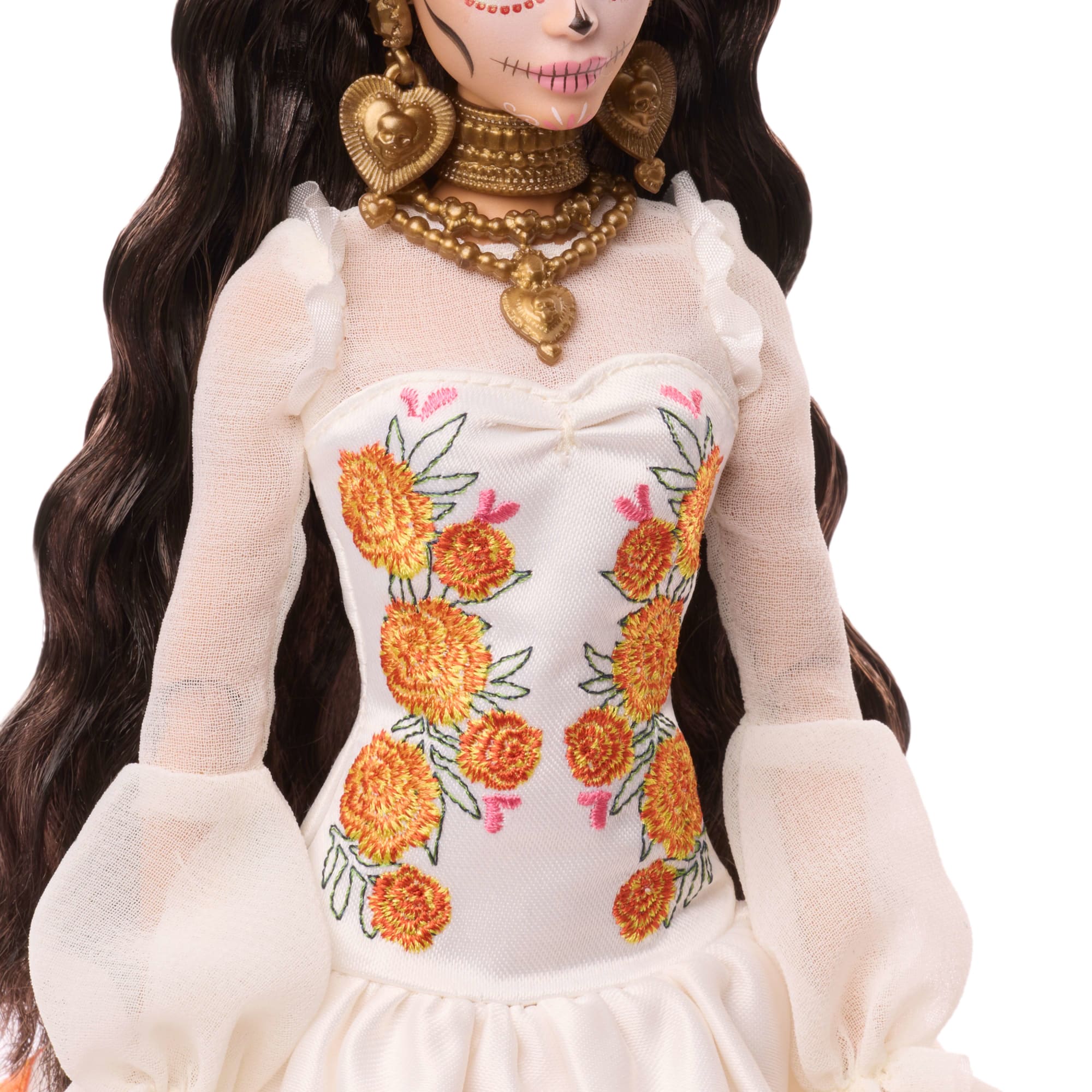 Barbie Signature Día De Muertos 2025 Κούκλα Με Εκρού Φόρεμα Με Βολάν