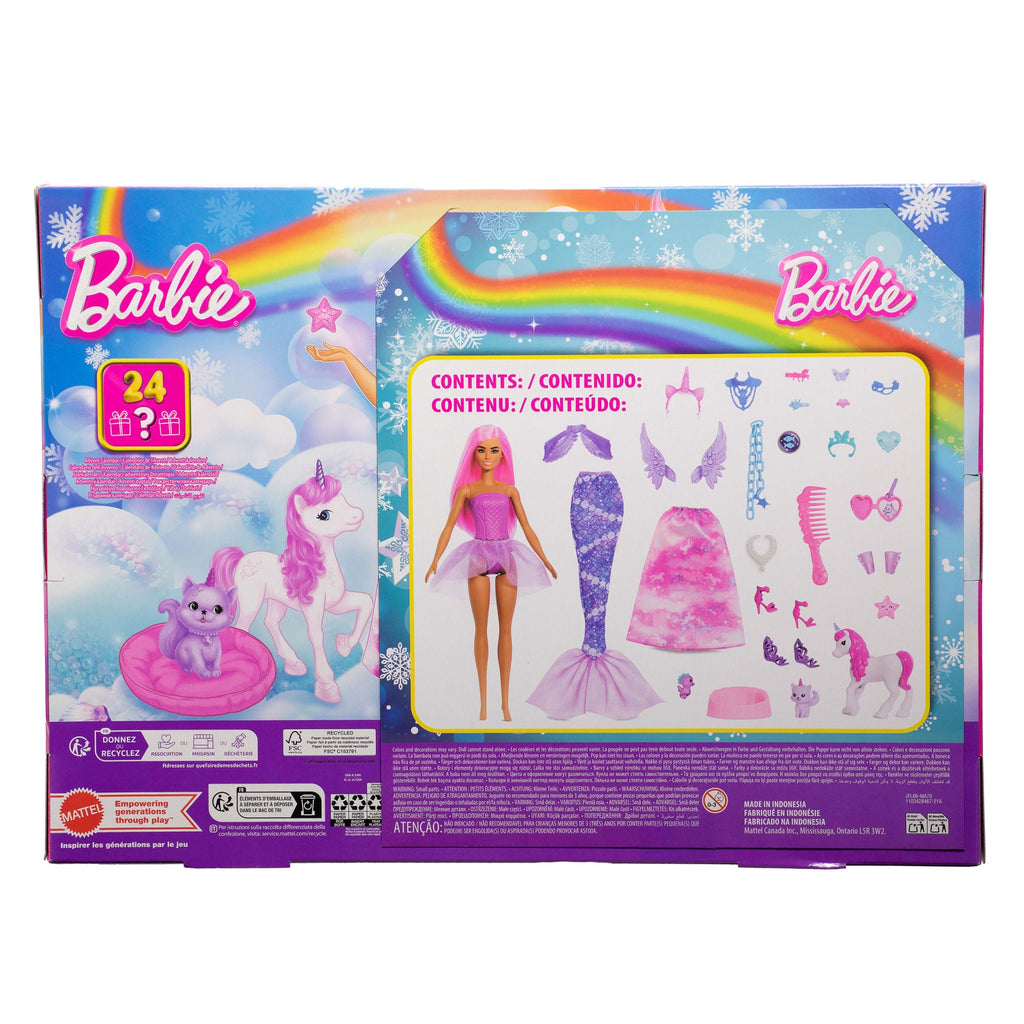 Barbie Świat Fantazji Kalendarz adwentowy Zestaw Lalka + akcesoria Zabawka 3+