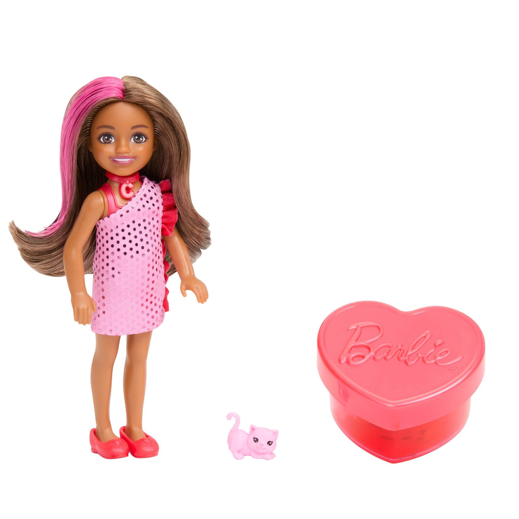 Barbie Party Unboxed Glam Party Serie Chelsea-Puppe Und Zubehör Mit 6 Überraschungen (Stile Können Abweichen)