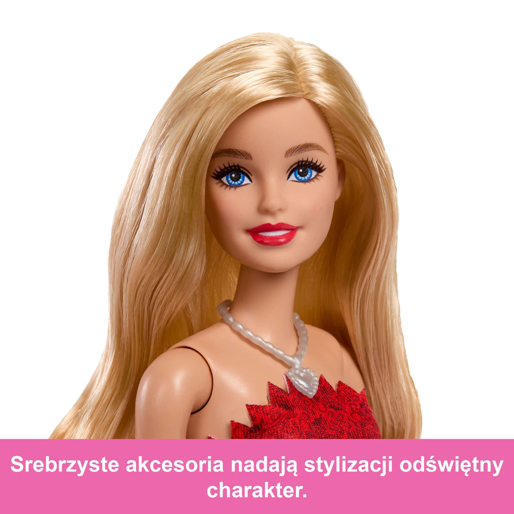 Barbie Mattel 80-lecie Rubinowa sukienka Lalka kolekcjonerska Zabawka 3+