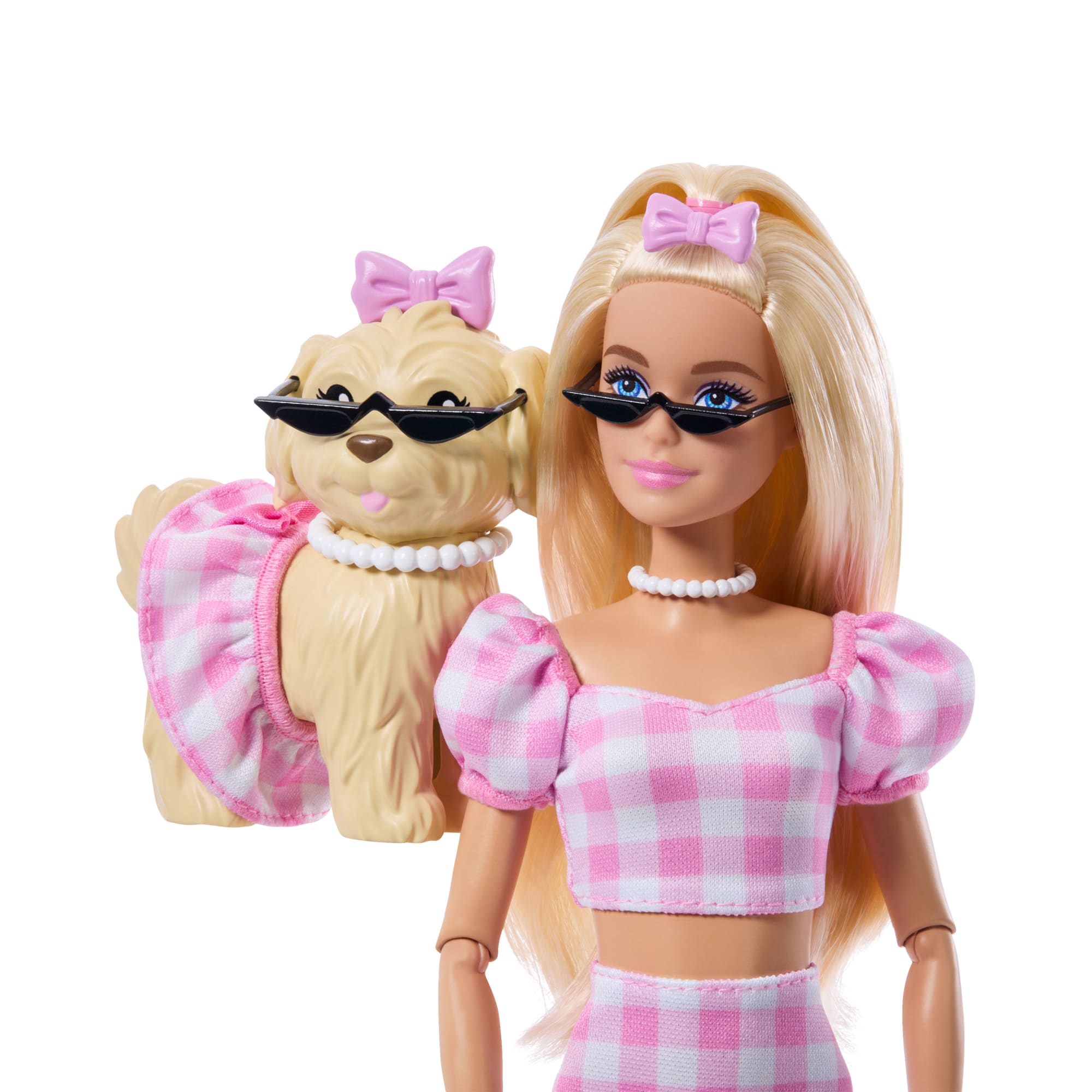 Barbie Twinning Looks, Bambola Alla Moda Con Cagnolino, Accessori E Abiti Rosa Abbinati, Bionda