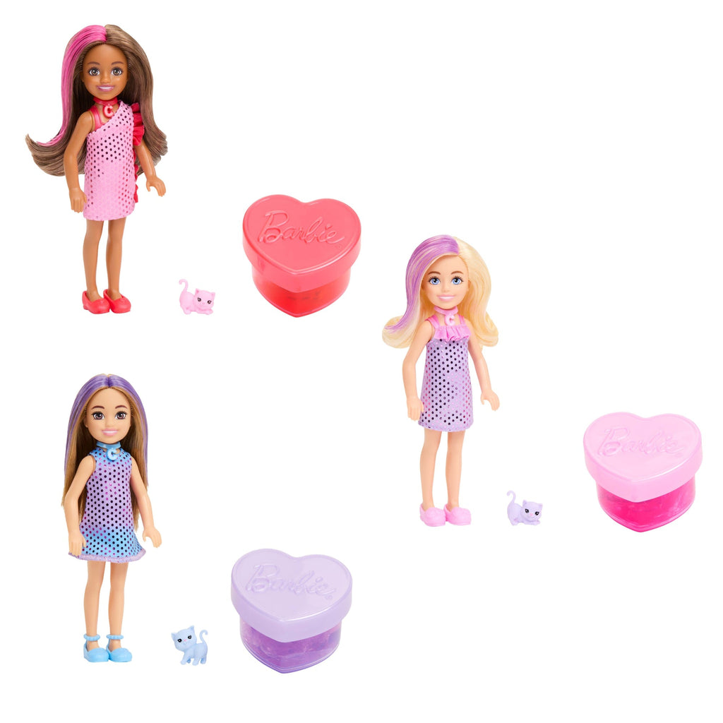 Barbie Party Unboxed Glam Party Chelsea Stylowe przygotowania Lalka i akcesoria Zestaw Zabawka 3+ Mix