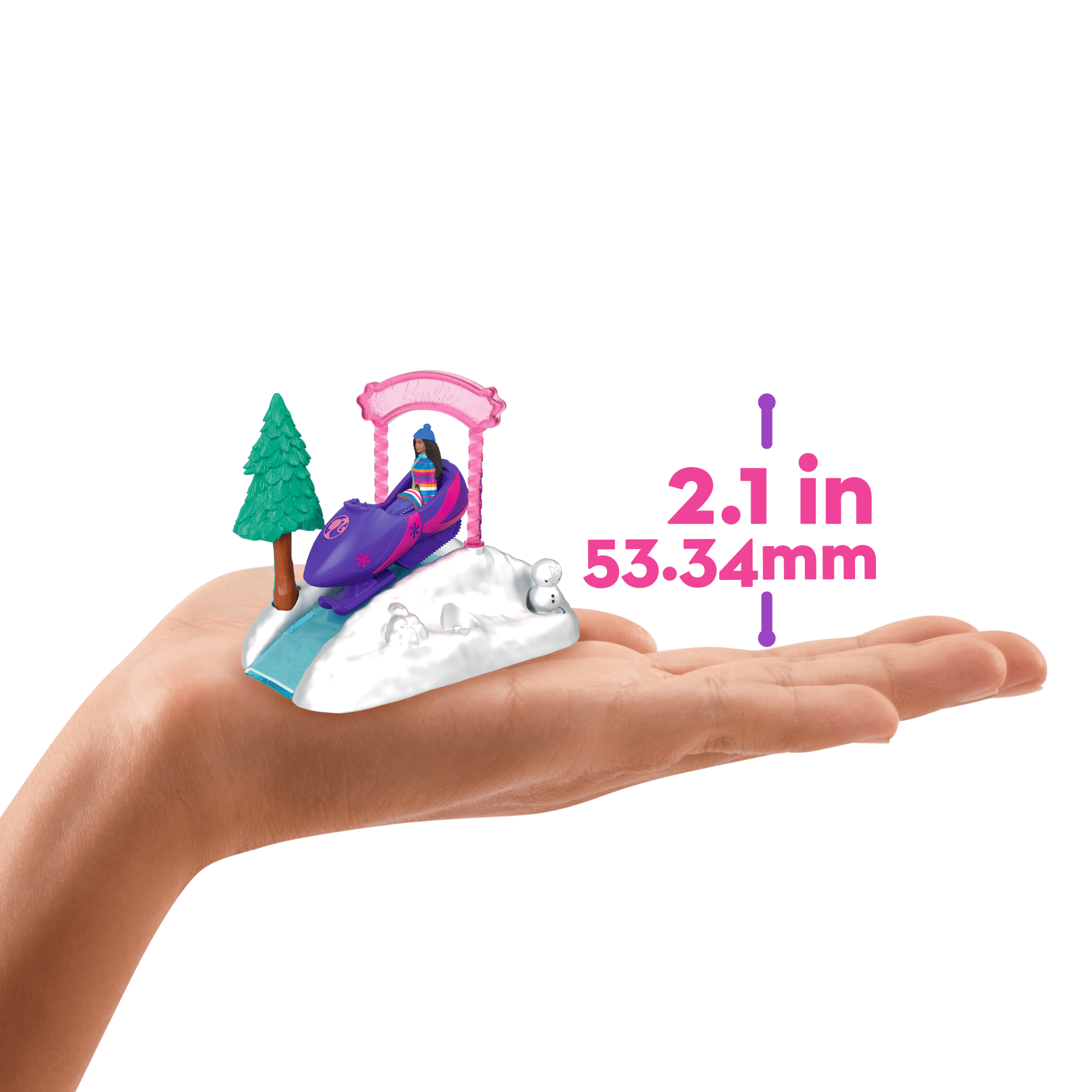 Barbie Mini BarbieLand Skuter śnieżny Zestaw i mini lalka Zabawka 4+
