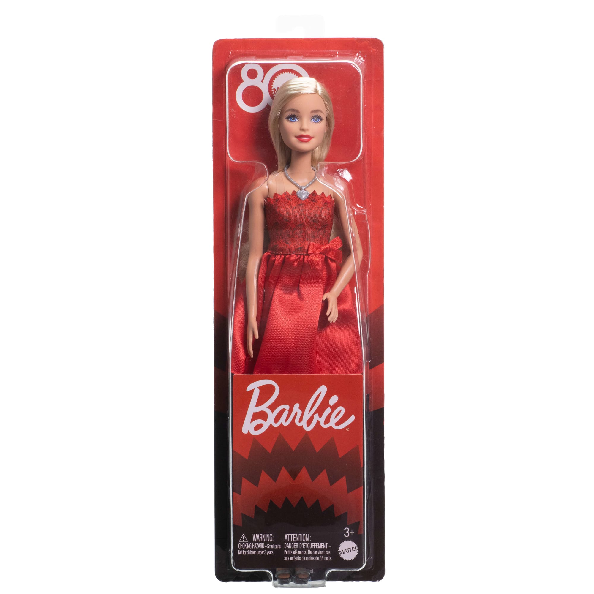 Barbie Mattel 80-lecie Rubinowa sukienka Lalka kolekcjonerska Zabawka 3+