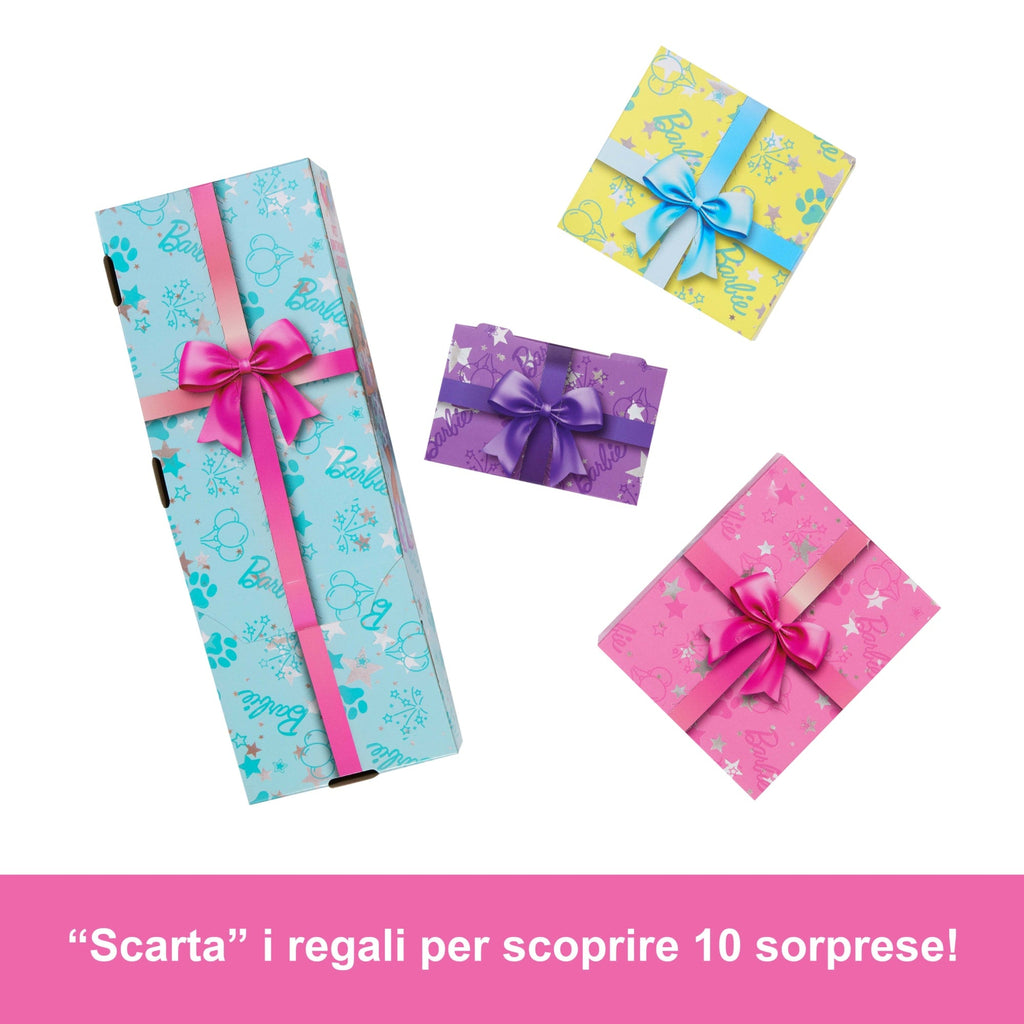 Barbie Party Unboxed, Serie Compleanno Del Cucciolo, Bambola Party Stars E Accessori, Con 10 Sorprese