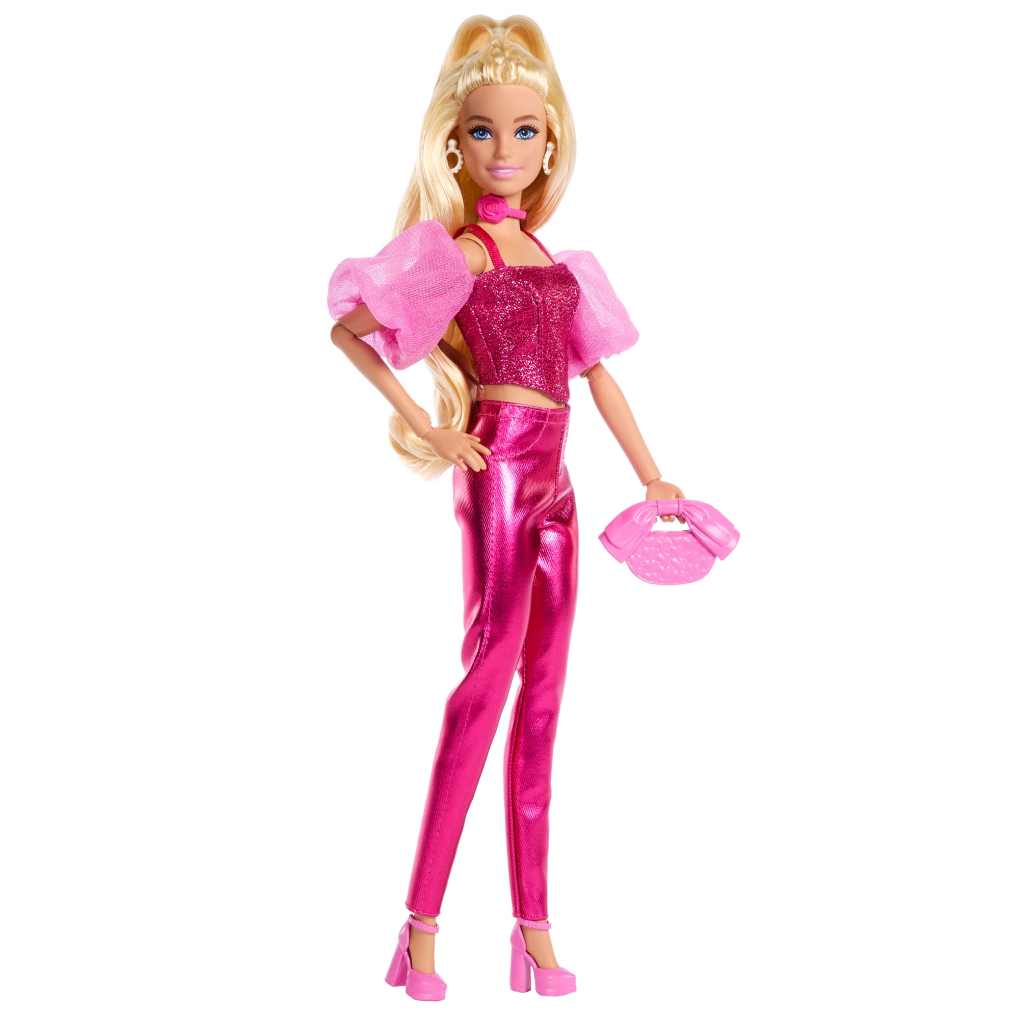 Barbie Deluxe Style Bambola N. 5 Con Abito Rosa Metallizzato, Top A Corsetto E Accessori, Bionda