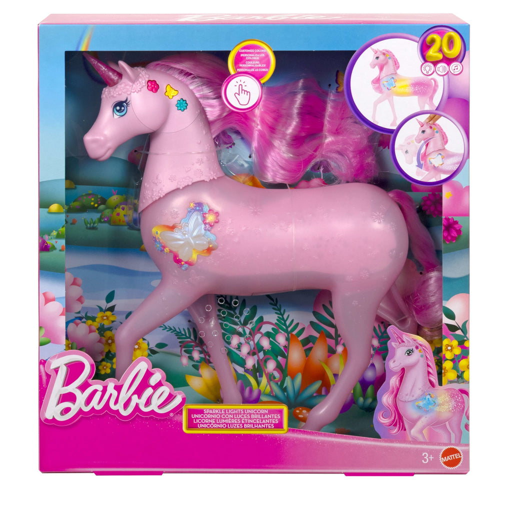 20 Interaktif Işık, Ses Ve Müzik Kombinasyonu Bulunan Barbie Işıltılı Tek Boynuzlu At Oyuncağı