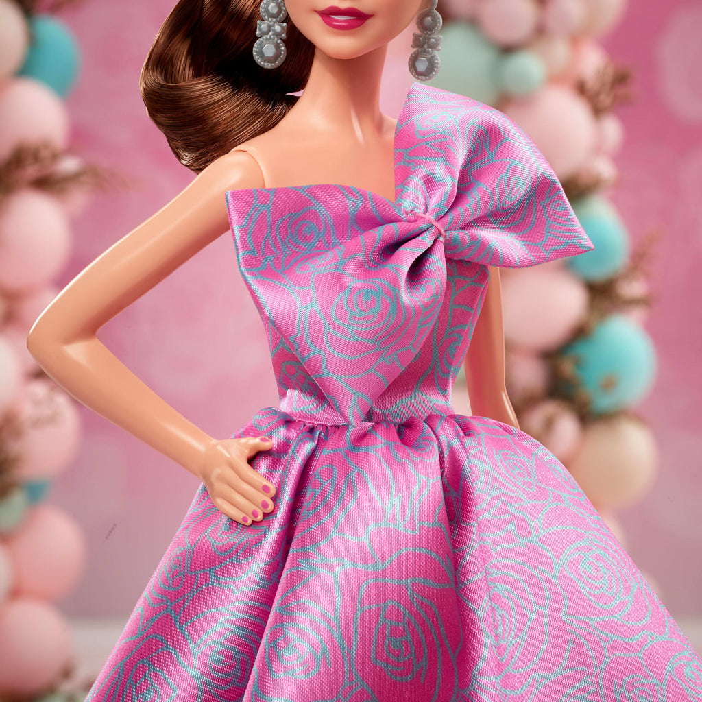 Barbie-Barbie Joyeux Anniversaire-Poupée En Robe Rose Satinée
