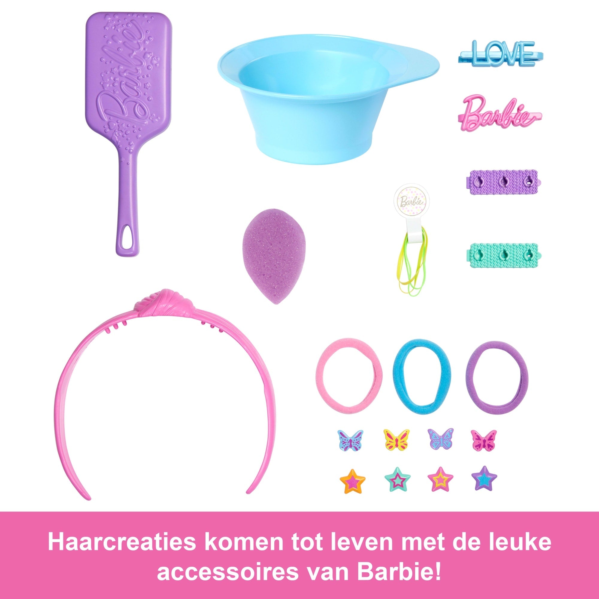 Barbie Kappop, Blond Haar Met 20+ Haarstyling-Accessoires