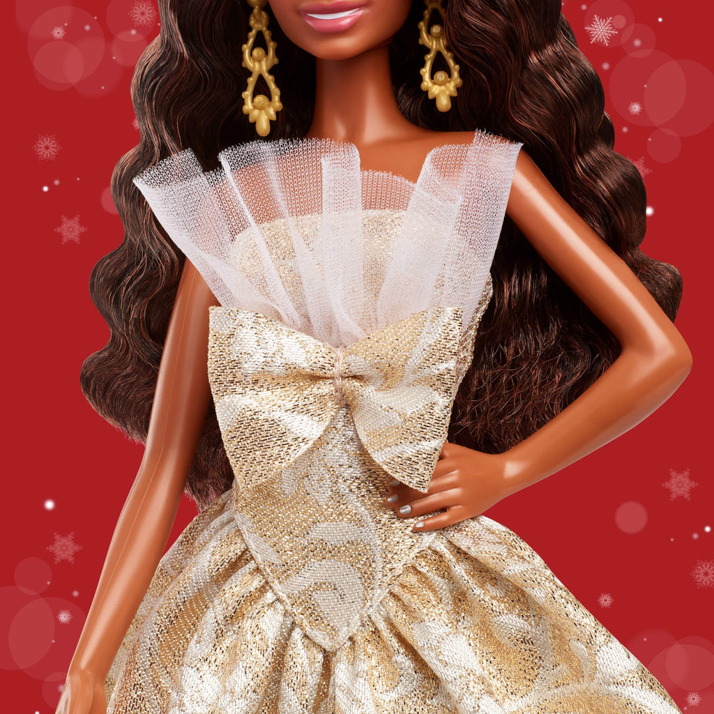 Barbie-Poupée Barbie Joyeux Noël 2025-Avec Robe Argent Et Or