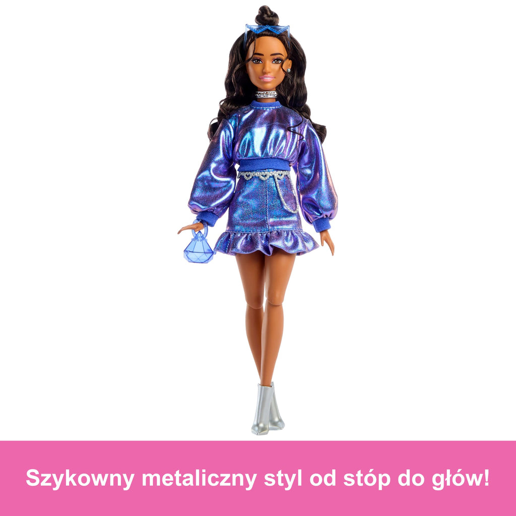 Barbie Deluxe Style Lalka modowa #7 Metaliczny niebieski komplet Zabawka 4+