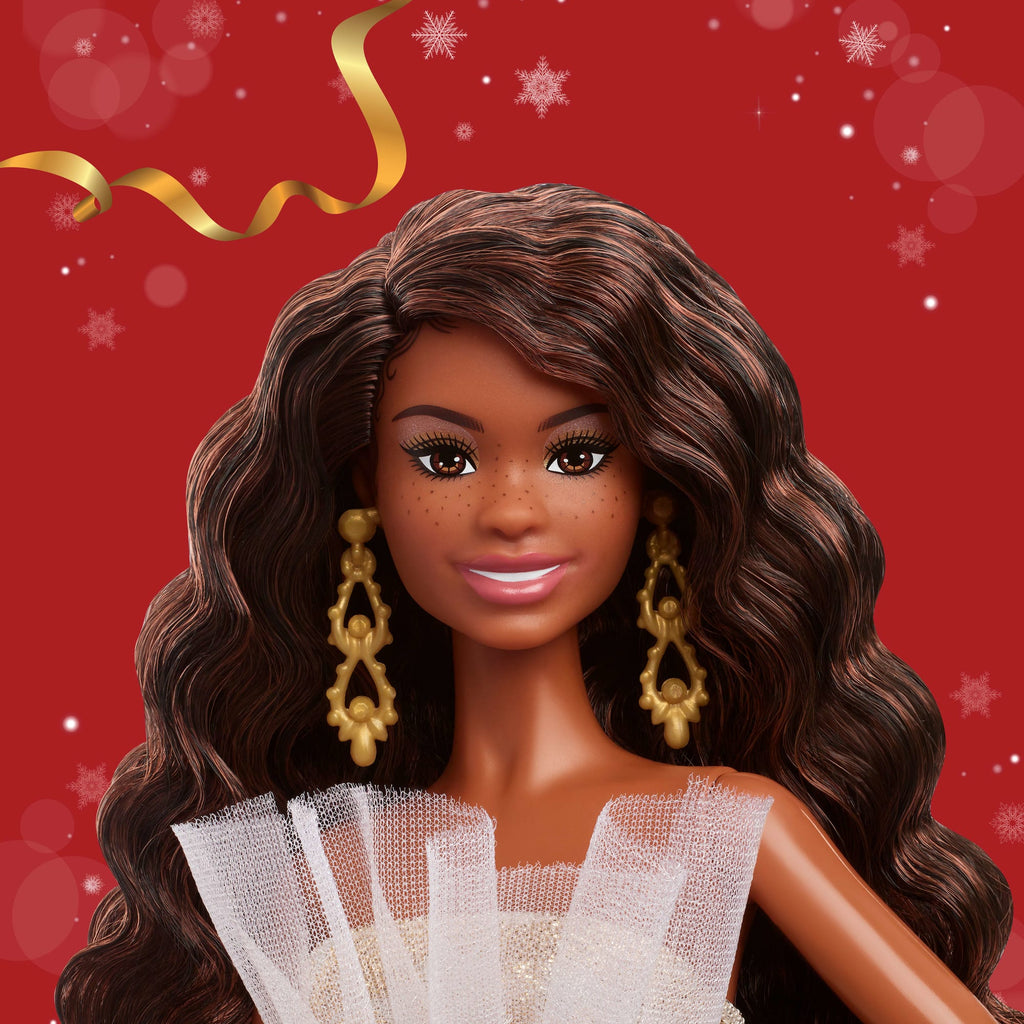 Barbie-Poupée Barbie Joyeux Noël 2025-Avec Robe Argent Et Or