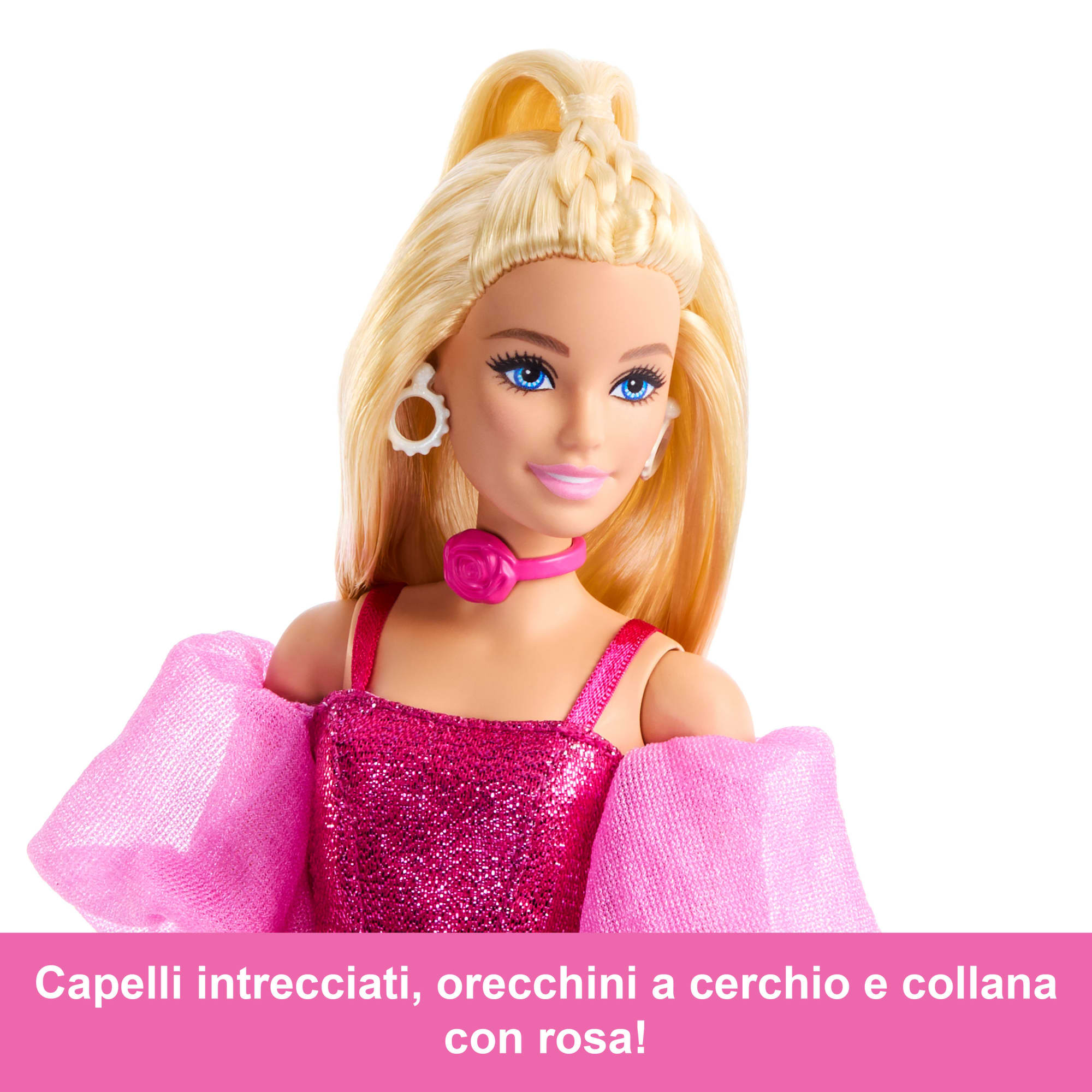Barbie Deluxe Style Bambola N. 5 Con Abito Rosa Metallizzato, Top A Corsetto E Accessori, Bionda