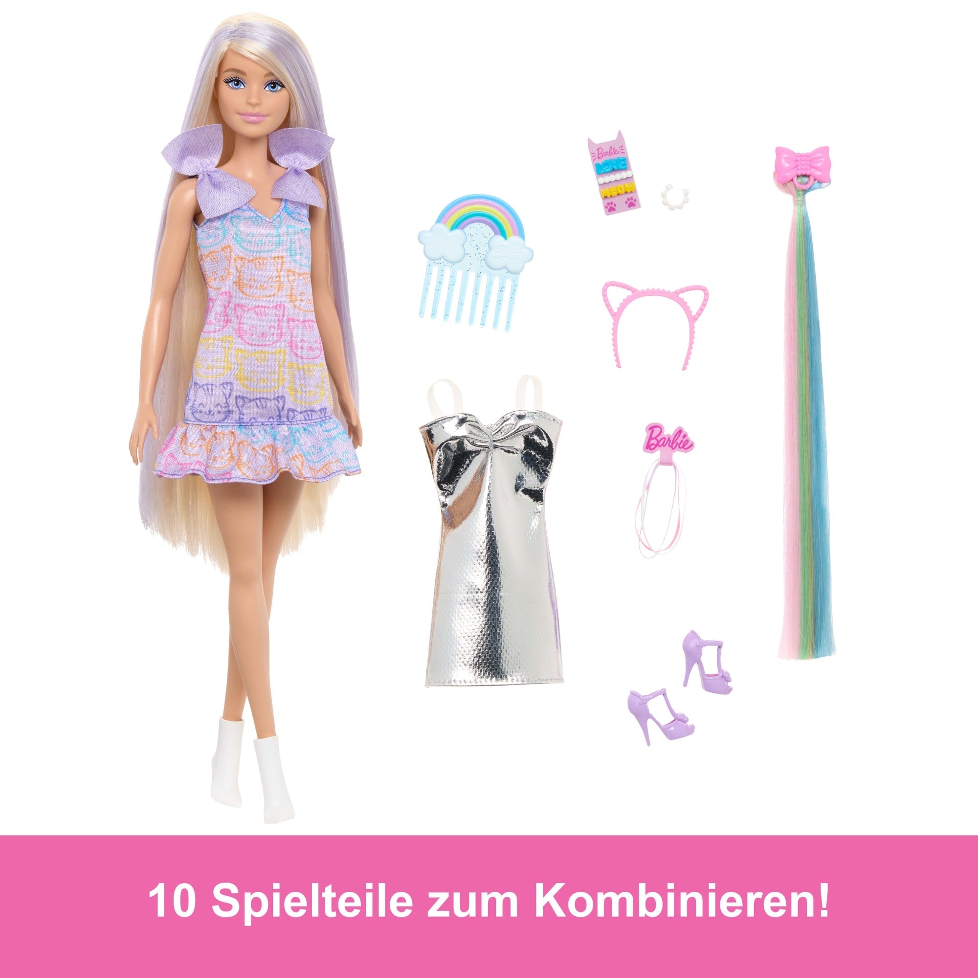 Barbie Fun & Fancy Puppe Mit Accessoires, Modepuppe Mit Extra Langem Blondem Haar Und 2 Looks