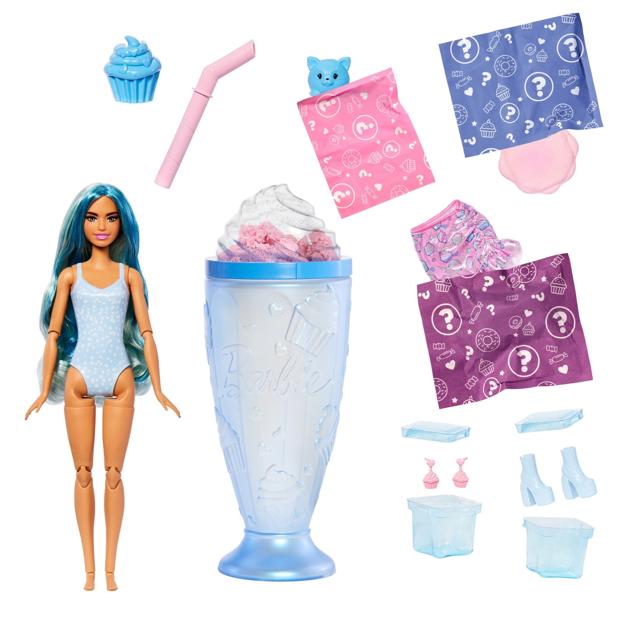Barbie Pop Reveal Serie Dolcetti, Set Con Bambola Cool Cupcake, Cucciolo E Accessori