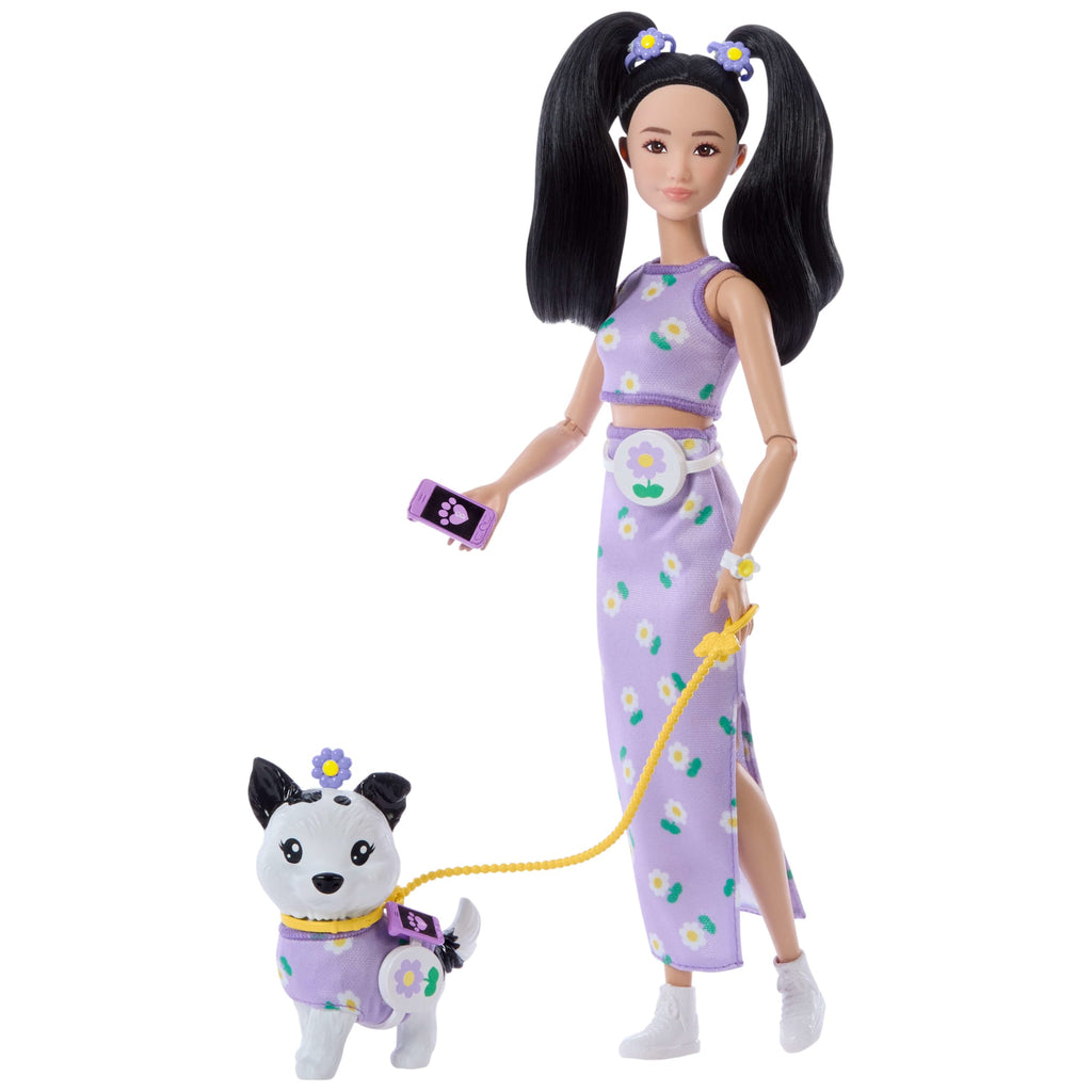 Barbie Jednakowa stylizacja Lalka i piesek – Kwiatki Zestaw lalka, figurka i akcesoria Zabawka 3+