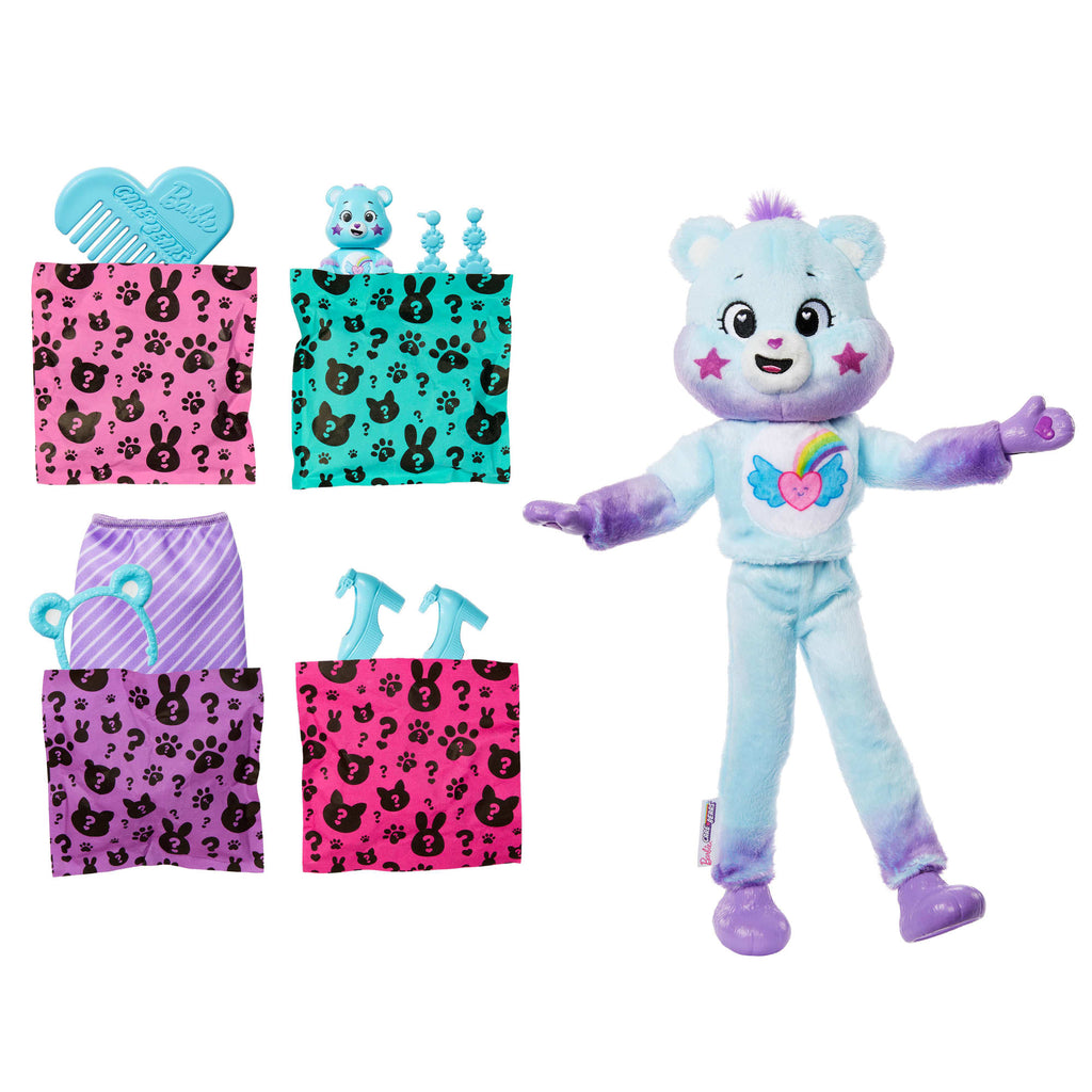 Barbie Cutie Reveal Care Bears Serie 2 Dream Bright Bear Con 10 Sorprese, Bambola E Accessori
