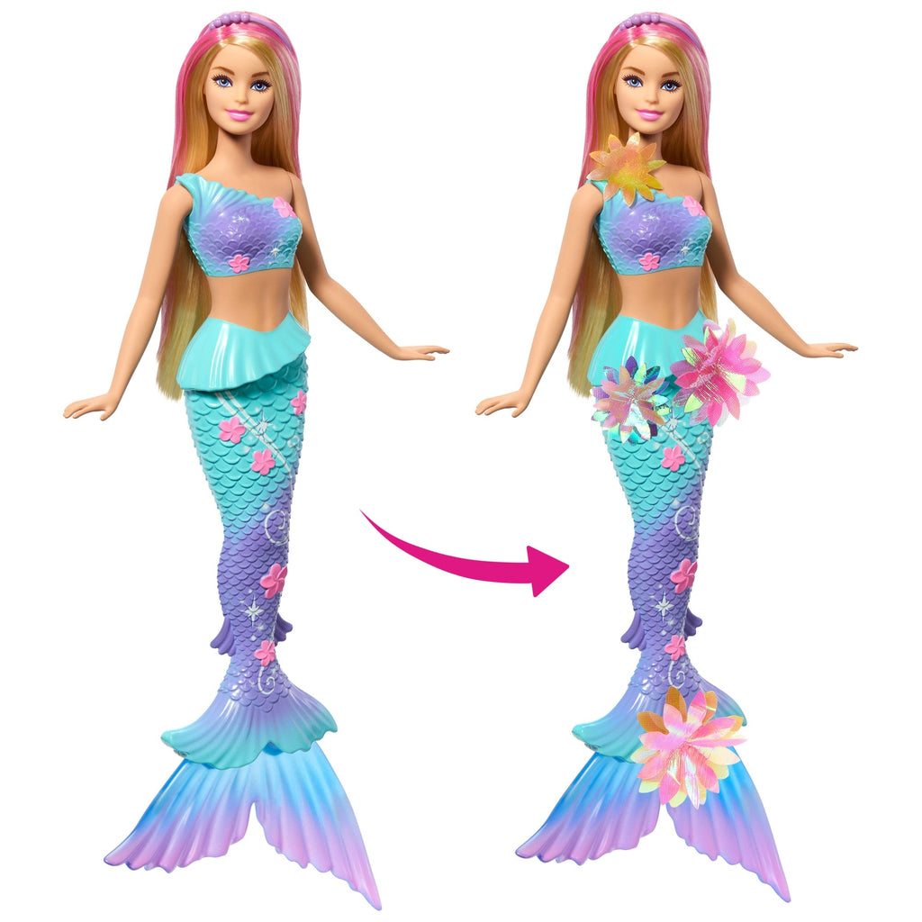 Κούκλα Γοργόνα Barbie Με Λειτουργία Λουλουδιών Που 'Ανθίζουν' & Στέκα Με Πέρλες