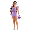 Barbie Deluxe Style Lalka modowa #8 Błyszczący fioletowy top i szorty Zabawka 4+