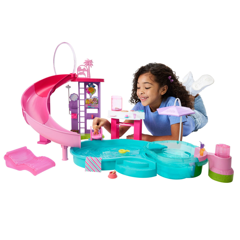 Barbie-Coffret Piscine De Rêve-Toboggan, Jacuzzi, + De 20 Accessoires