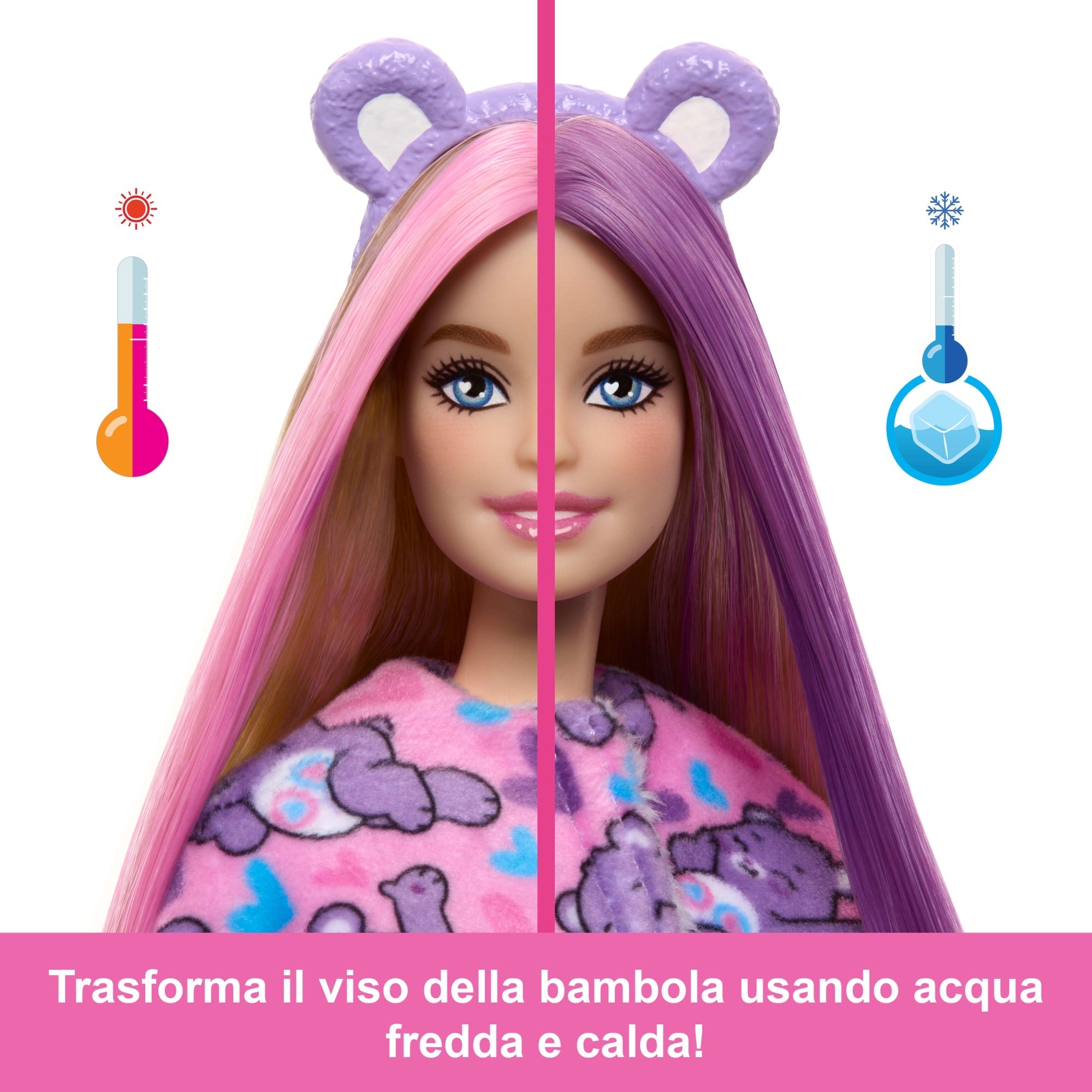 Bambola Barbie Cutie Reveal Serie Care Bears Con Accessori in Costume Di Peluche Share Bear, 10 Sorprese