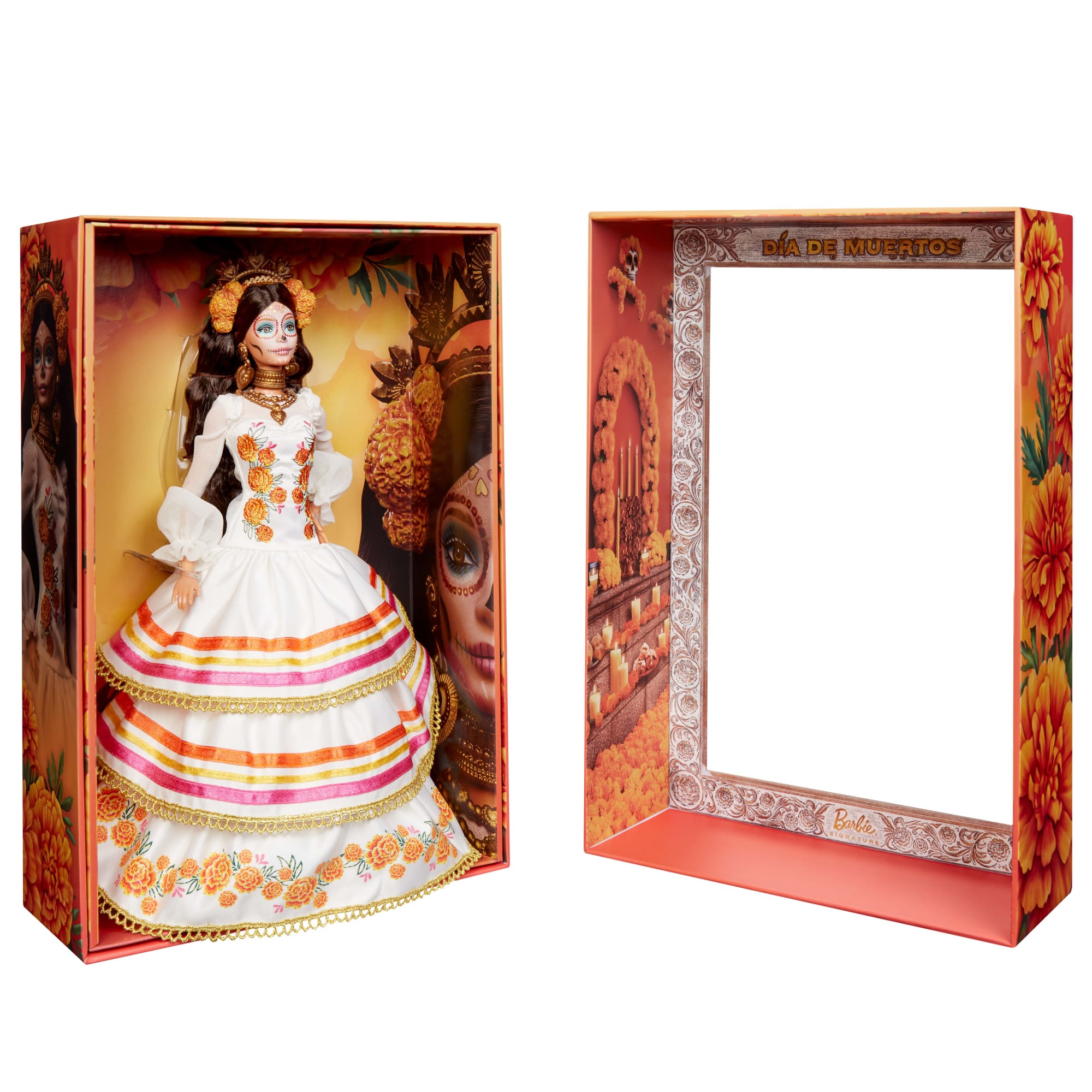 Barbie Signature Día De Muertos 2025 Κούκλα Με Εκρού Φόρεμα Με Βολάν