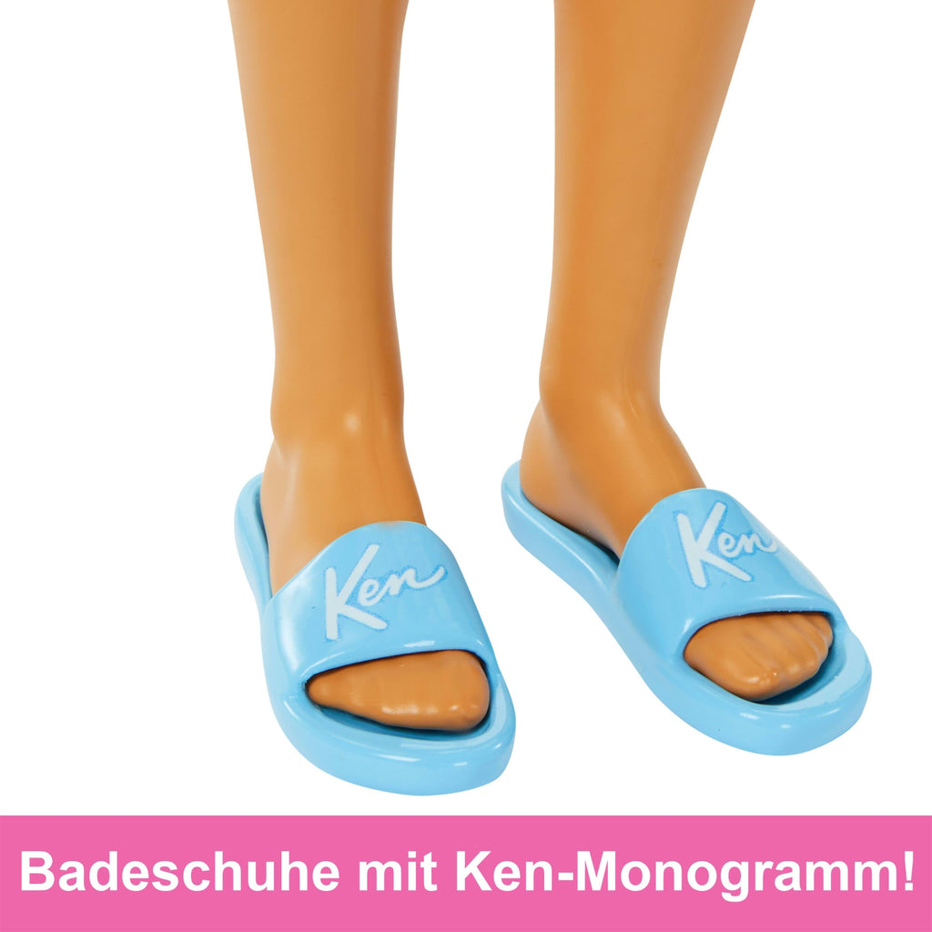 Blonde Ken-Puppe Mit Badehose Und Strand-Accessoires