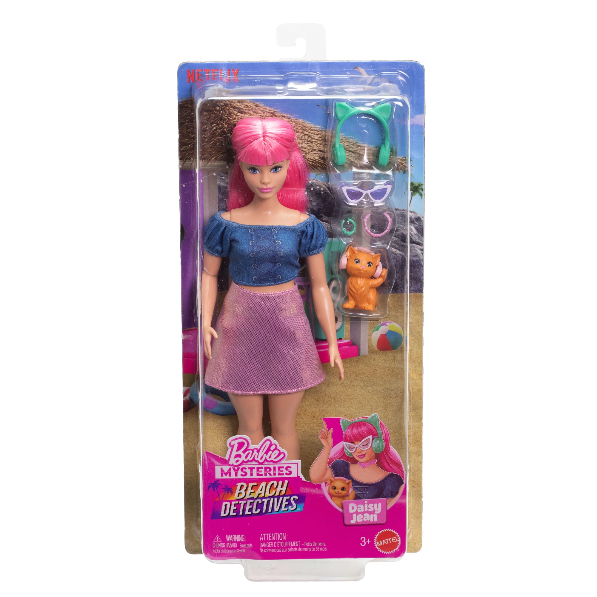 Barbie Plażowi Detektywi Daisy Lalka i akcesoria Zestaw Zabawka filmowa 3+