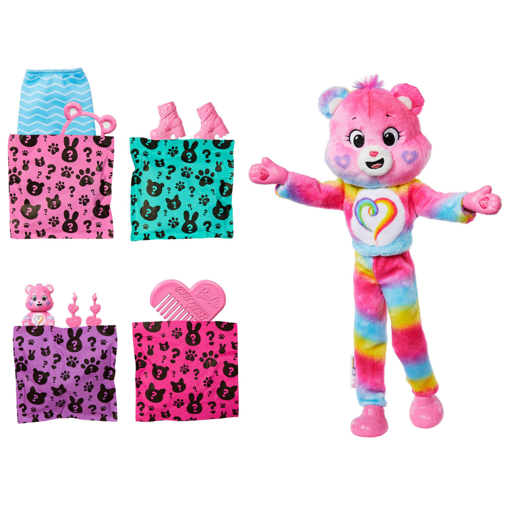 Barbie Cutie Reveal Care Bears Serie 2 Togetherness Bear Con 10 Sorprese, Bambola E Accessori