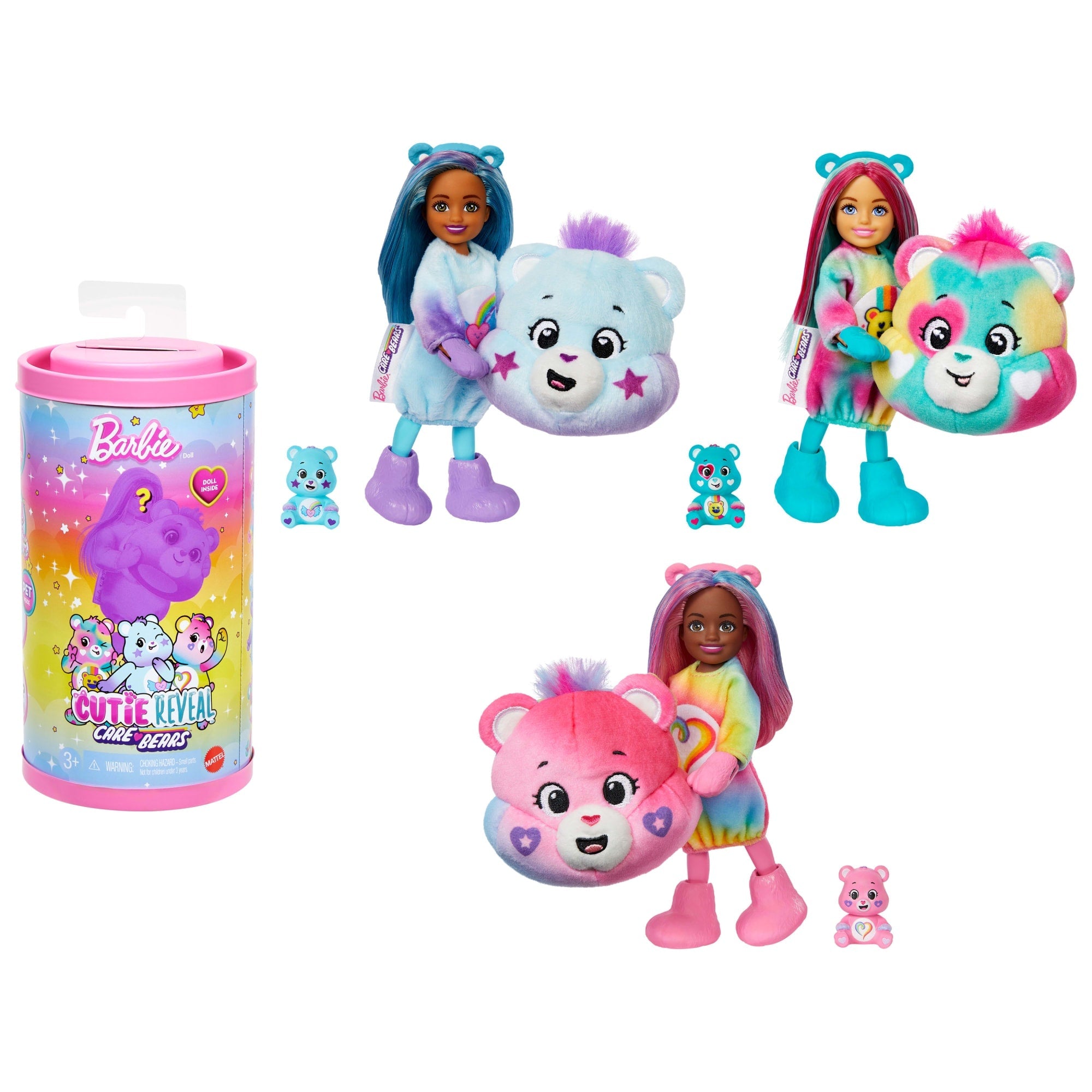 Barbie Cutie Reveal Care Bears Troskliwe Misie Chelsea Seria 2 Lalka w kostiumie Zestaw z niespodziankami Zabawka 3+ Mix