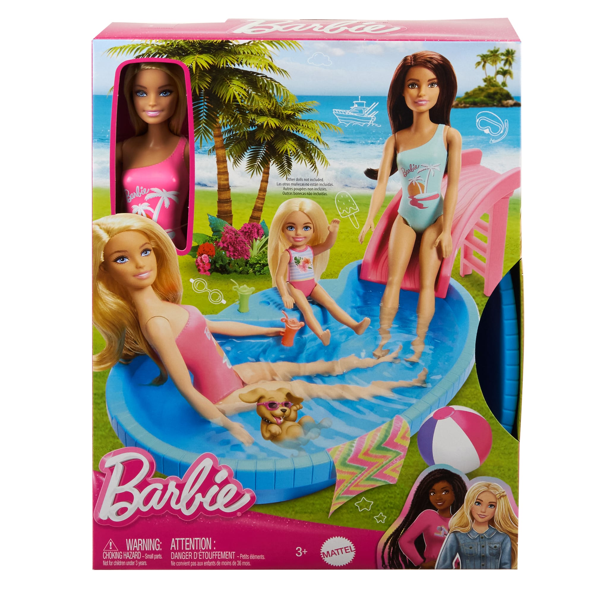 Barbie-Poupée Et Accessoires-Coffret Poupée Blonde Avec Piscine