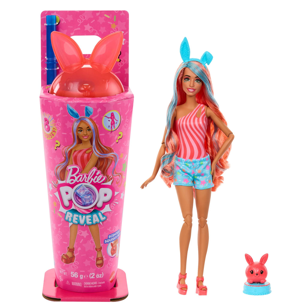 Barbie Pop Reveal Serie Frullati, Bambola E Accessori, Set Con Profumo E Cucciolo (I Modelli Possono Variare)