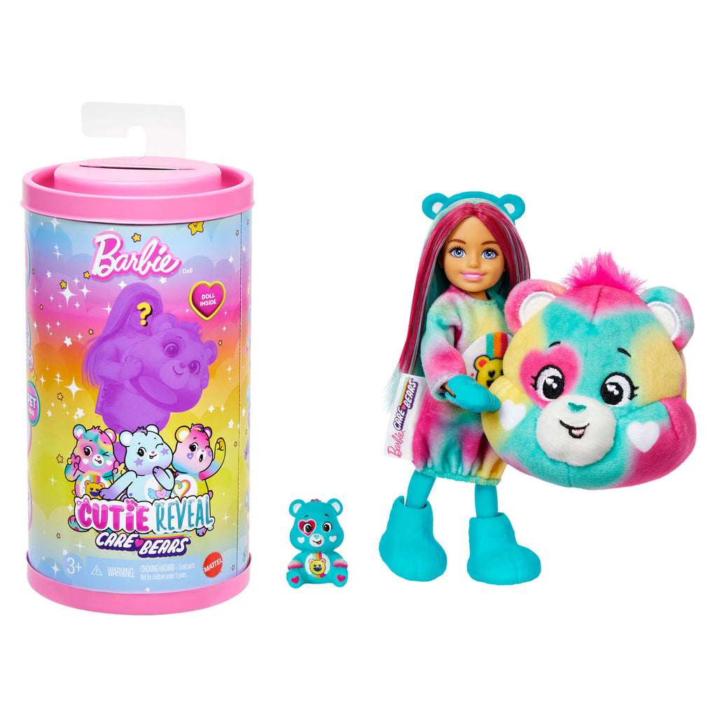 Barbie Cutie Reveal Care Bears Troskliwe Misie Chelsea Seria 2 Lalka w kostiumie Zestaw z niespodziankami Zabawka 3+ Mix