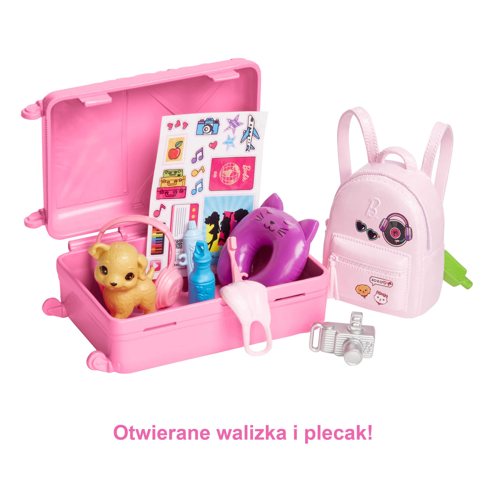 Barbie Malibu w podróży Lalka Zestaw podróżny ze szczeniaczkiem i akcesoriami