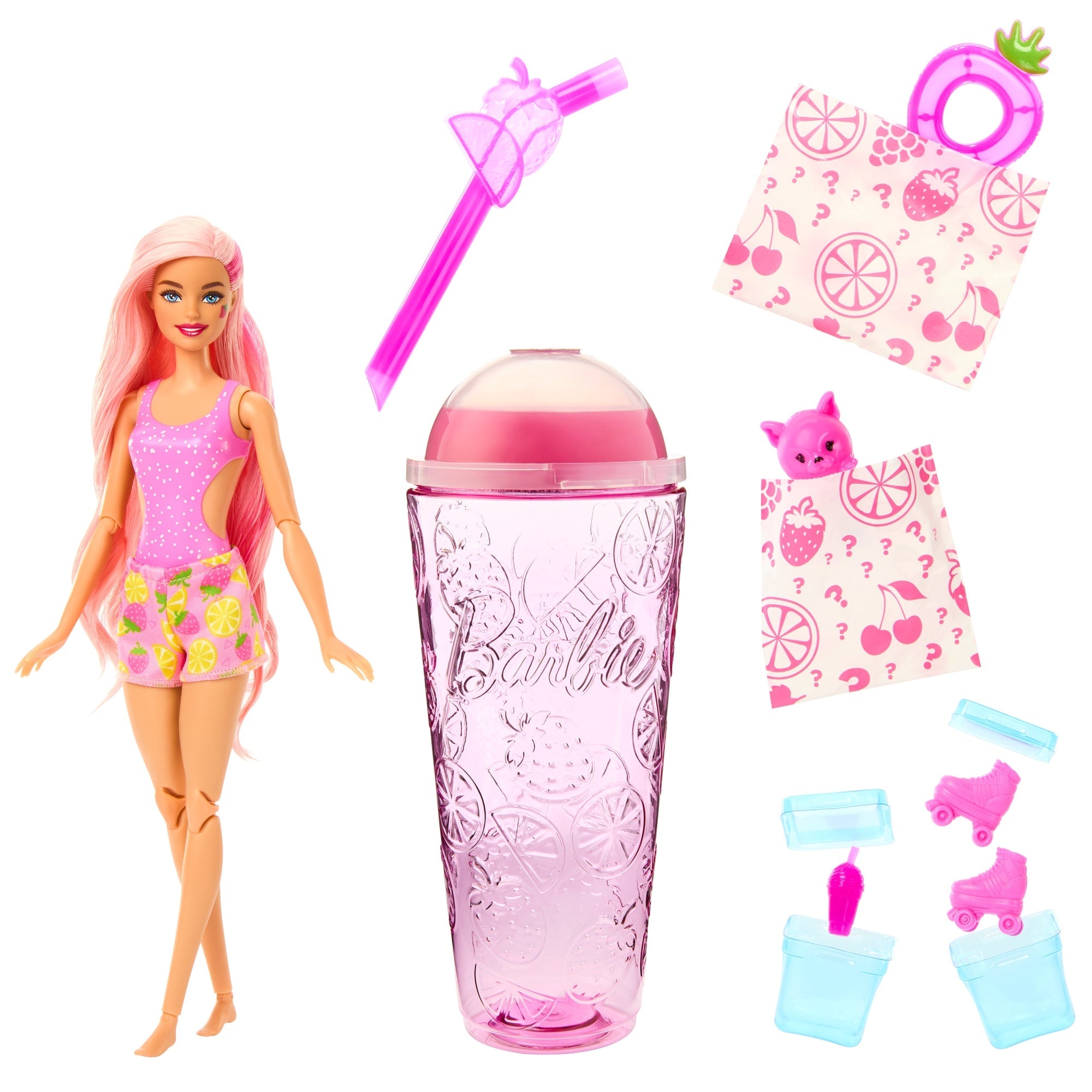 Muñeca Barbie Pop Reveal De La Colección Aroma De Frutas, Incluye Ocho Sorpresas, Entre Las Que Se Incluyen Una Mascota, Slime, Muñecas Perfumadas Y Función De Cambio De Color