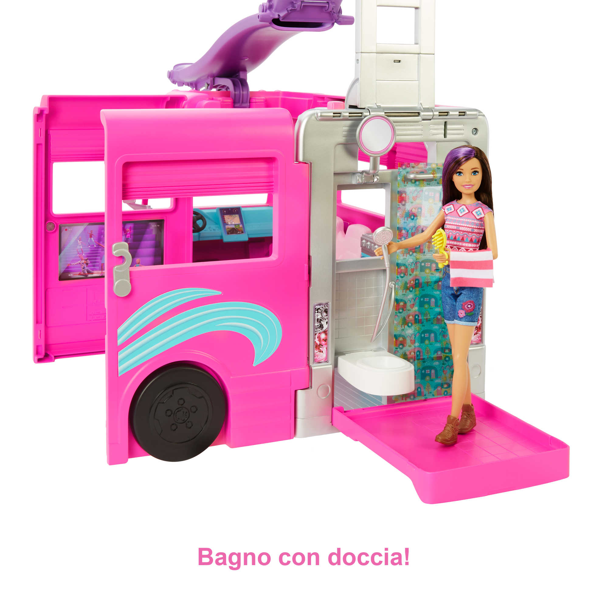 Barbie Camper Dei Sogni Veicolo Alto 76,2 Cm Con Piscina, Scivolo E Oltre 60 Accessori