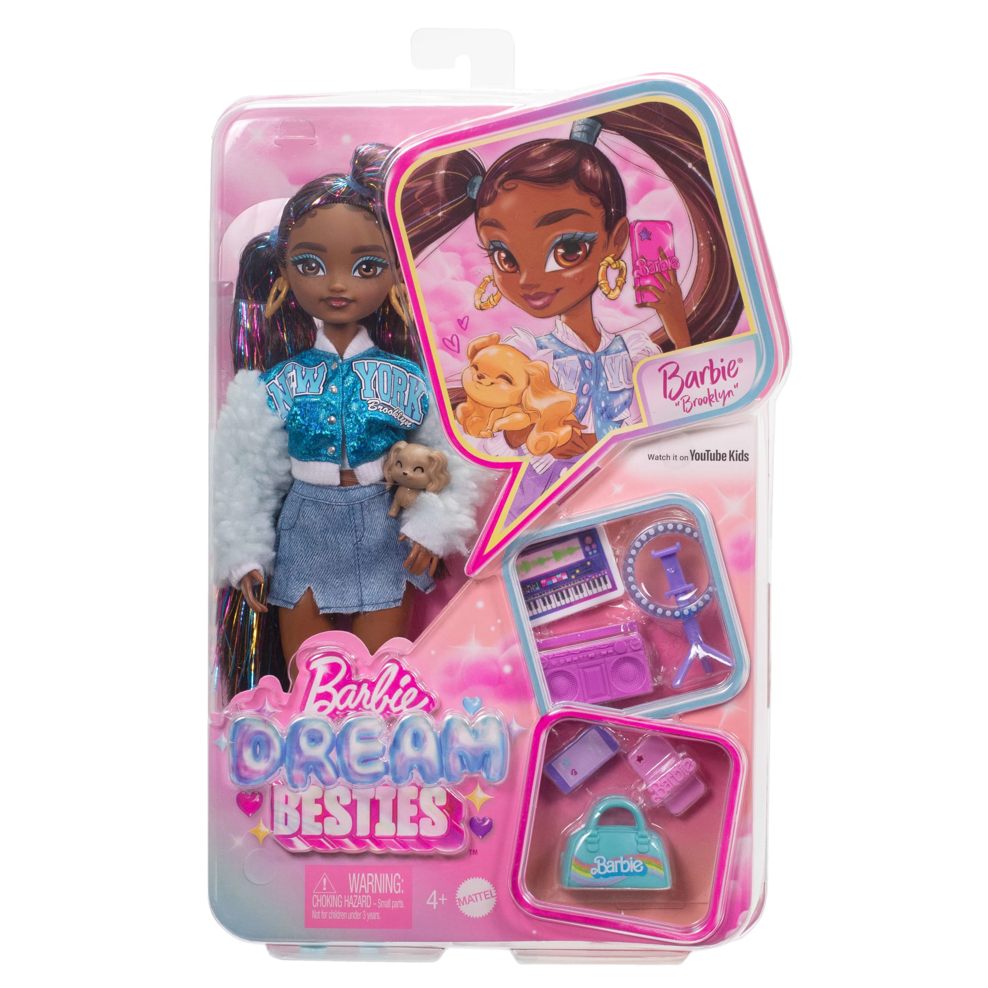Barbie Dream Besties Barbie “Brooklyn” Fashion Doll With 8 Video & Music Themed Accessories
