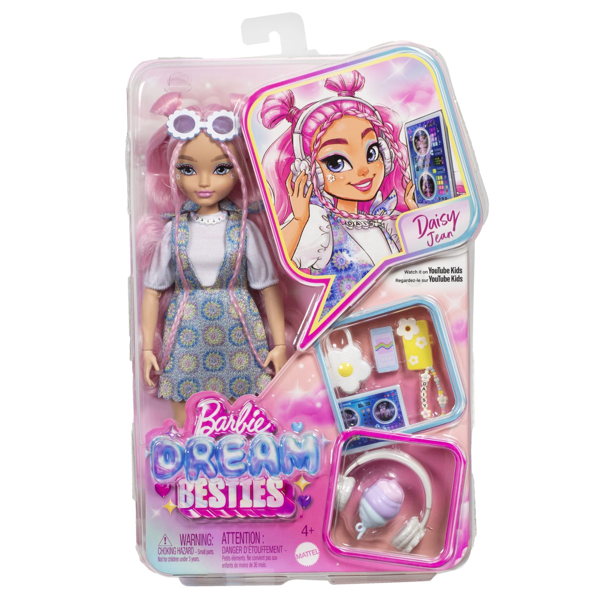 Muñeca De Moda Daisy Jean De Barbie Dream Besties Con 9 Accesorios Temáticos De Música Y DJ