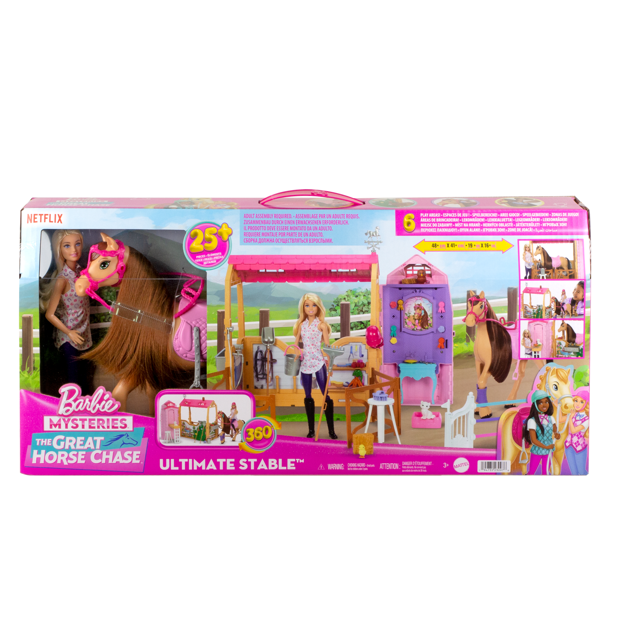 Barbie Mysteries The Great Horse Chase Barbie Σετ Στάβλος Με Κούκλα, Άλογο Και Αξεσουάρ, 25+ Κομμάτια