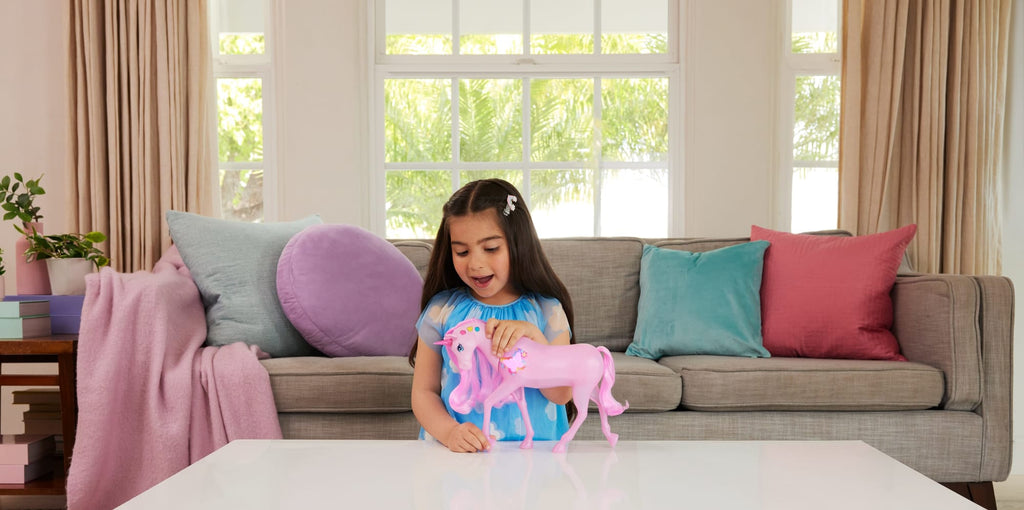 Barbie Sparkle Lights Toy Unicorn With 20 Interactive Combos Of Lights, Sounds & Music