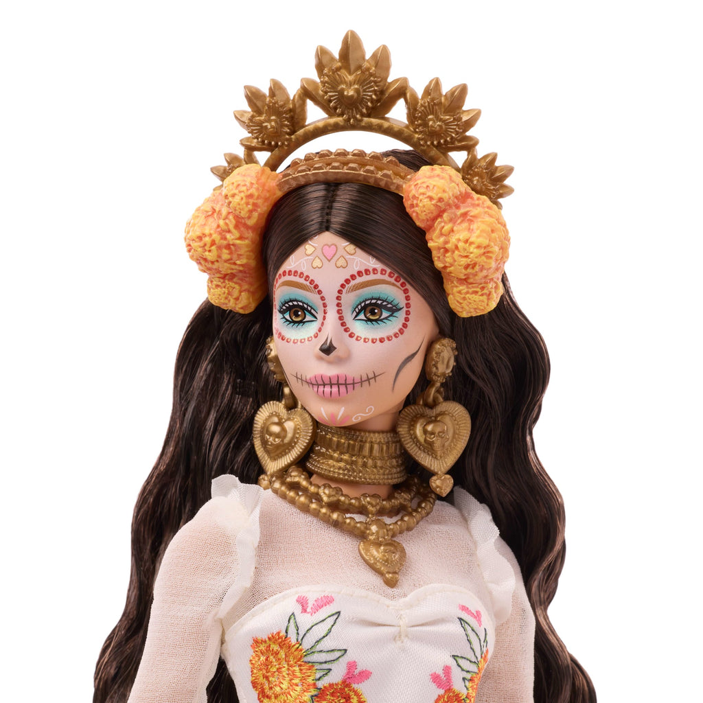 Barbie Signature Día De Muertos 2025 Κούκλα Με Εκρού Φόρεμα Με Βολάν